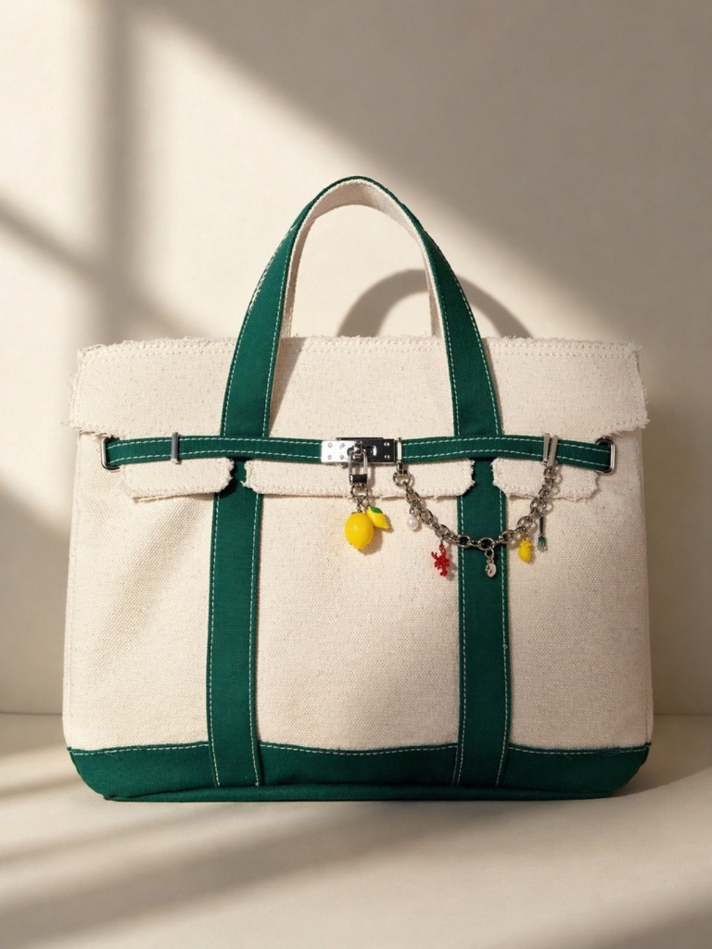 Viral Large Canvas Boatkin Tote Bag in Green